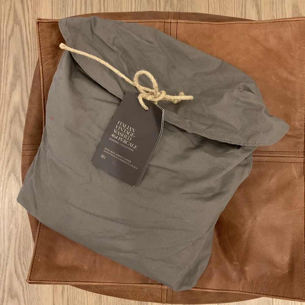 Restoration Hardware Italian vintage washed king box spring cover❤️❤️❤️❤️
